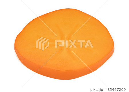 Orange ripe persimmon. Persimmon fruit. Orang fruits slice cut out. Orange ripe persimmon. Persimmon fruit. Orang fruits slice cut out. 85467209