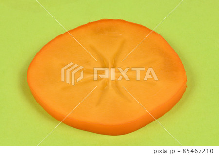 Orange ripe persimmon. Persimmon fruit. Orang fruits slice cut out. Orange ripe persimmon. Persimmon fruit. Orang fruits slice cut out. 85467210