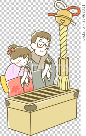 A young couple praying for the first visit 85468311