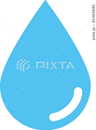 シンプルな水色の水滴のイラストのイラスト素材
