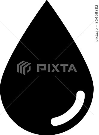 シンプルな黒色の水滴のイラストのイラスト素材