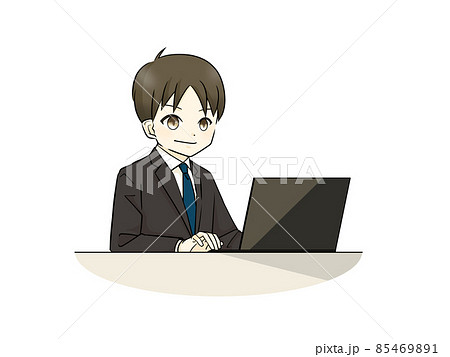 ノートパソコンを使っているスーツ姿の男性 85469891