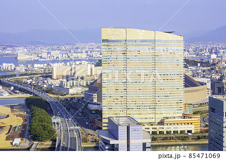 福岡タワーから見る美しい福岡市の町並み 85471069