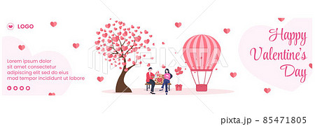 Happy Valentine's Day Banner Template Flat Design Illustration Editable of Square Background for Social media, Love Greeting Card or Web Happy Valentine's Day Banner Template Flat Design Illustration Editable of Square Background for Social media, Love Greeting Card or Web 85471805