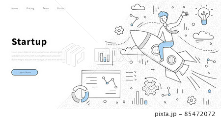 Vector landing page of business startup 85472072