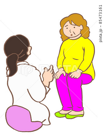 精神科診察　困り顔の双極性障害の女性 85473161