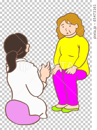 精神科診察　困り顔の双極性障害の女性 85473161