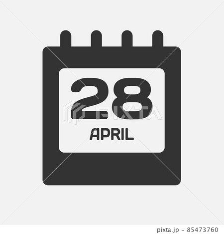 Icon day date 28 April, template calendar page Icon day date 28 April, template calendar page 85473760