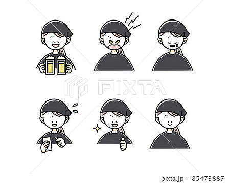 居酒屋で働く女性のイラストのイラスト素材