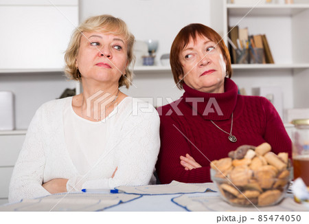 Two offended senior women after quarrel 85474050
