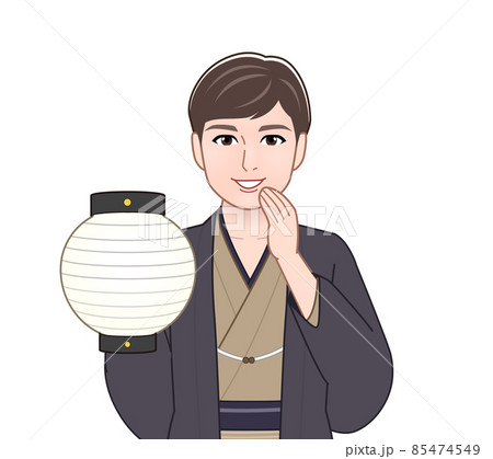 渋い色の羽織袴を着た男性 85474549