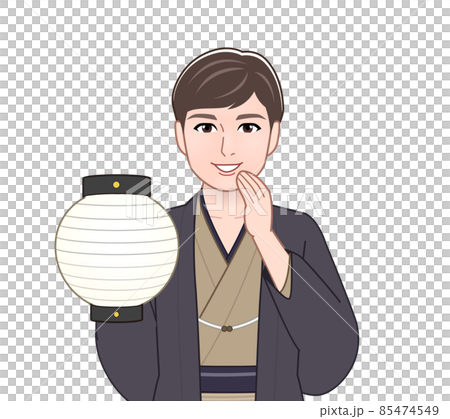 渋い色の羽織袴を着た男性 85474549