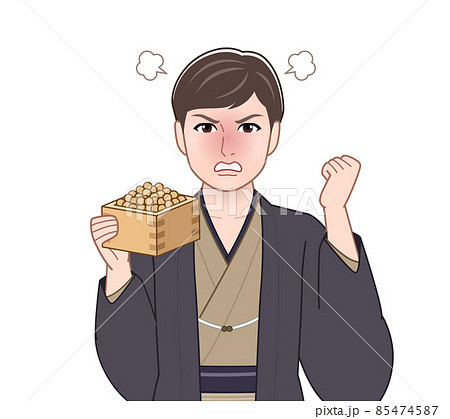渋い色の羽織袴を着た男性 85474587