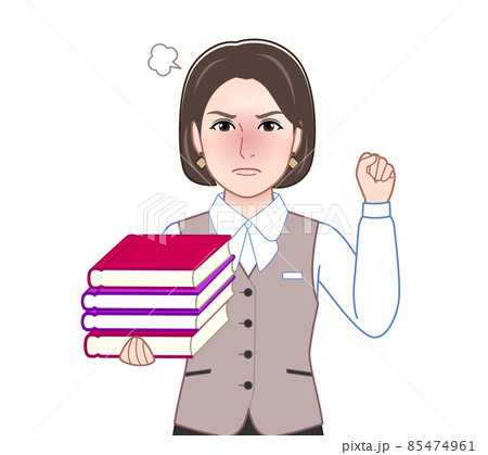 事務所にいる女性のイラストのイラスト素材