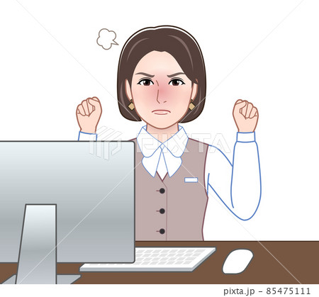事務所にいる女性のイラスト 事務所にいる女性のイラスト 85475111