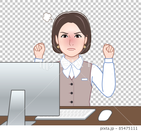 事務所にいる女性のイラスト 事務所にいる女性のイラスト 85475111