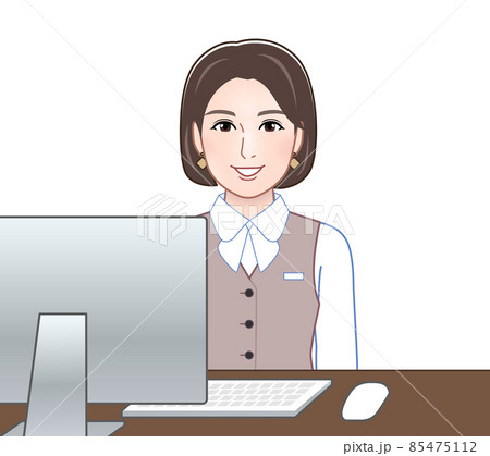 事務所にいる女性のイラスト 85475112