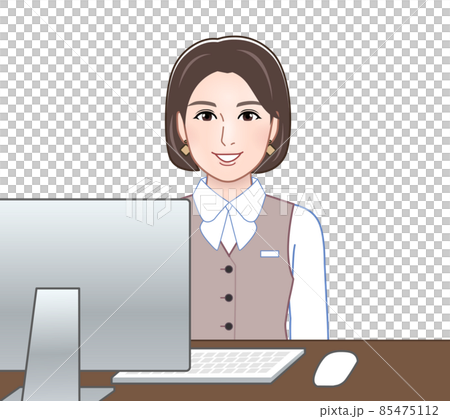 事務所にいる女性のイラスト 85475112