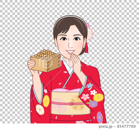 紅色和服的女性 紅色和服的女性 85477789