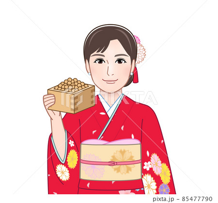 赤い晴れ着を着た女性 赤い晴れ着を着た女性 85477790