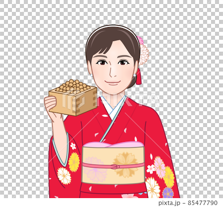 赤い晴れ着を着た女性 赤い晴れ着を着た女性 85477790