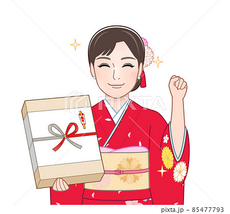 赤い晴れ着を着た女性 赤い晴れ着を着た女性 85477793