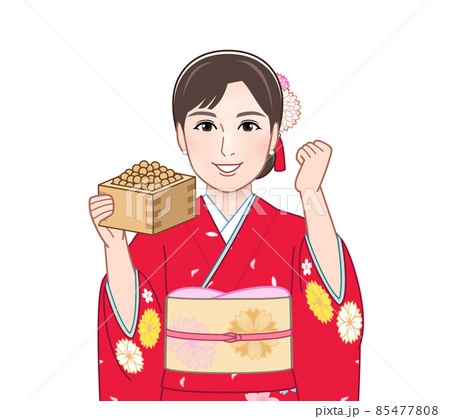 赤い晴れ着を着た女性 赤い晴れ着を着た女性 85477808