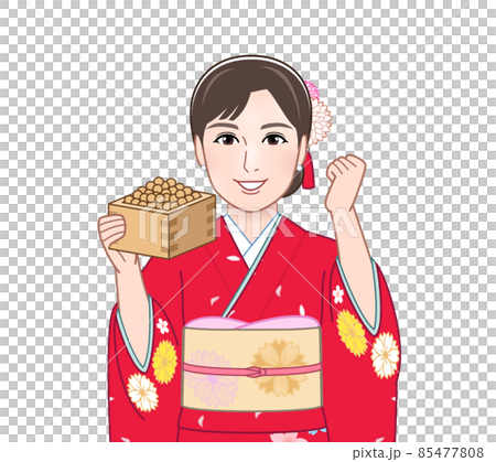 赤い晴れ着を着た女性 赤い晴れ着を着た女性 85477808