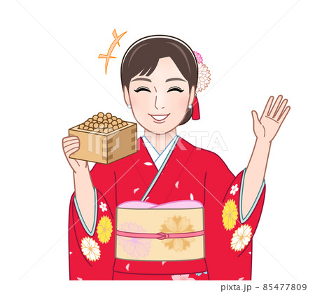 赤い晴れ着を着た女性 赤い晴れ着を着た女性 85477809
