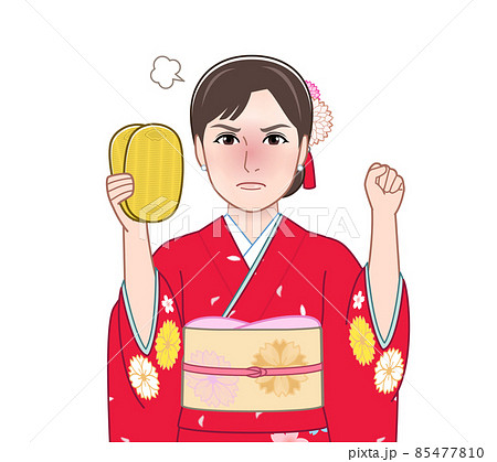赤い晴れ着を着た女性 赤い晴れ着を着た女性 85477810