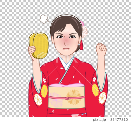 赤い晴れ着を着た女性 赤い晴れ着を着た女性 85477810