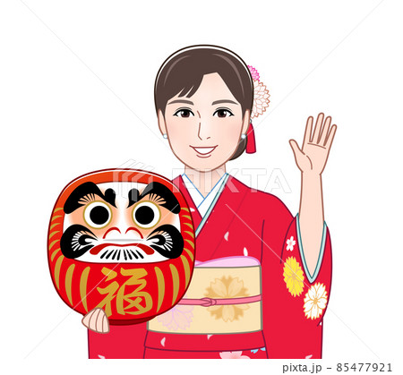 赤い晴れ着を着た若い女性 赤い晴れ着を着た若い女性 85477921