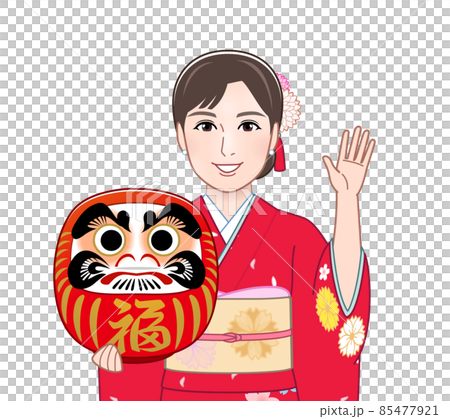 赤い晴れ着を着た若い女性 赤い晴れ着を着た若い女性 85477921