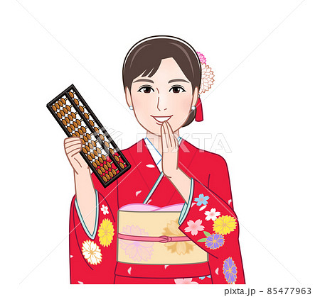 赤い晴れ着を着た若い女性 赤い晴れ着を着た若い女性 85477963