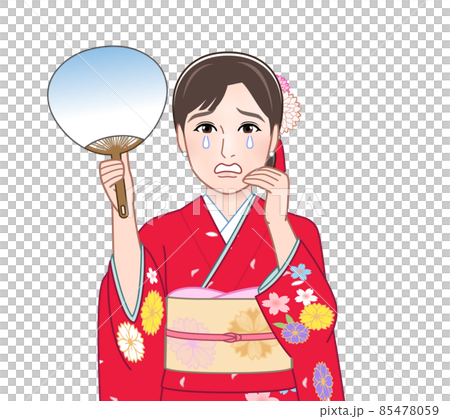 和服を着た若い女性 85478059