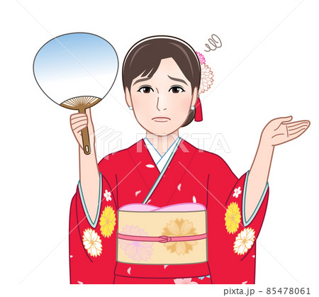 和服を着た若い女性 85478061