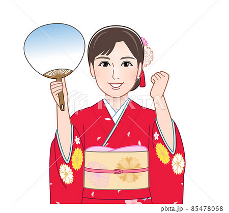 和服を着た若い女性 85478068