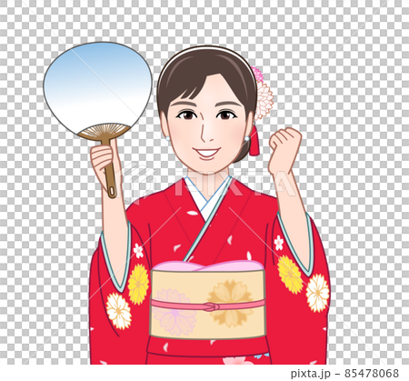 和服を着た若い女性 85478068