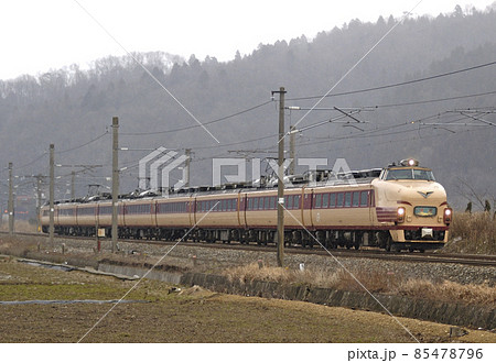 北陸本線 大土呂ー北鯖江 JR西日本 485系 A06編成(京都) 雷鳥 北陸本線 大土呂ー北鯖江 JR西日本 485系 A06編成(京都) 雷鳥 85478796