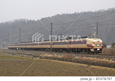 北陸本線 大土呂ー北鯖江 JR西日本 485系 A05編成(京都) 雷鳥 北陸本線 大土呂ー北鯖江 JR西日本 485系 A05編成(京都) 雷鳥 85478797