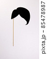 Black head hair shape paper die cut selfie portrait party fun paper prop sticker stick on white background 85478987