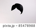 Black head hair shape paper die cut selfie portrait party fun paper prop sticker stick on white background 85478988