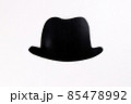 Black hat shape paper die cut selfie portrait party fun paper prop sticker stick on white background  85478992