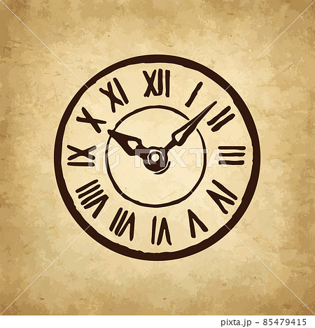 Ink sketch of clock dial face. Ink sketch of clock dial face. 85479415