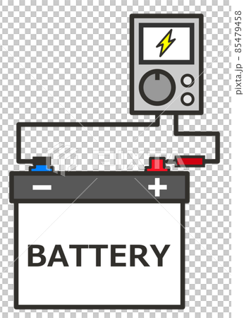 Illustration to check the battery voltage with a tester at the time of inspection 85479458