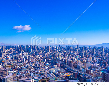 大阪市の街並と高層ビル群 大阪市の街並と高層ビル群 85479660