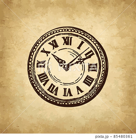 Ink sketch of clock face. Ink sketch of clock face. 85480361