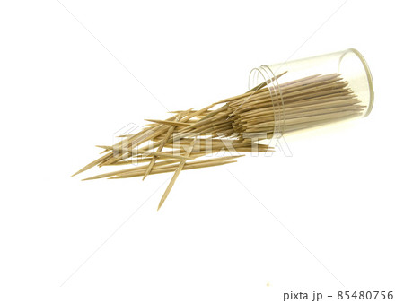 Wooden toothpicks isolated on white background with clipping path. Wooden toothpicks isolated on white background with clipping path. 85480756