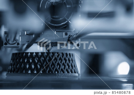 The 3D printer machine  print out the prototype model parts. 85480878