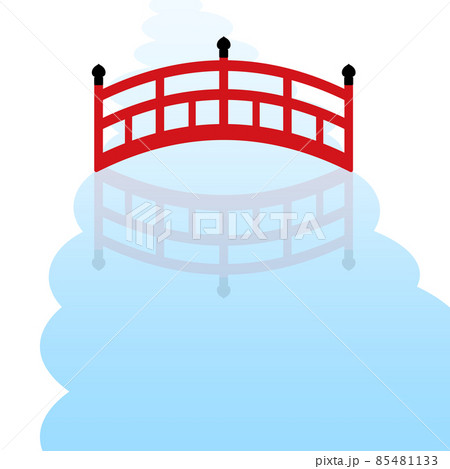 和風の橋と川 レッド 和風の橋と川 レッド 85481133